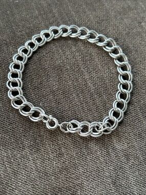 Sterling Silver CHARM BRACELET Real Solid Silver Fine Jewelry 7.5” Vintage 1950’